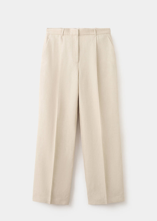 Straight mid-rise suit trousers