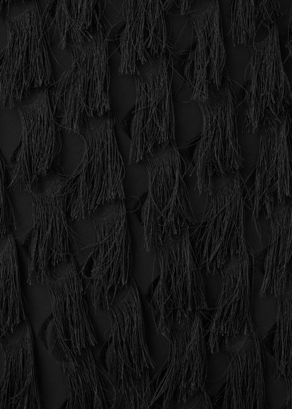 Long dress with frayed finishes