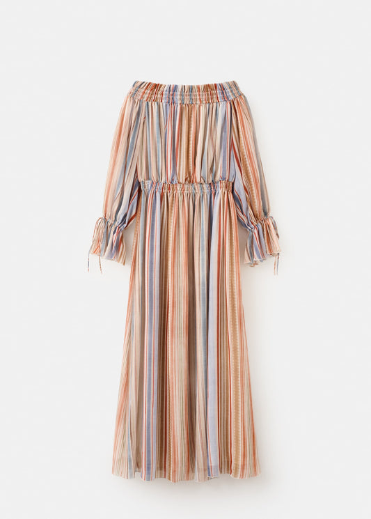 Striped strapless dress
