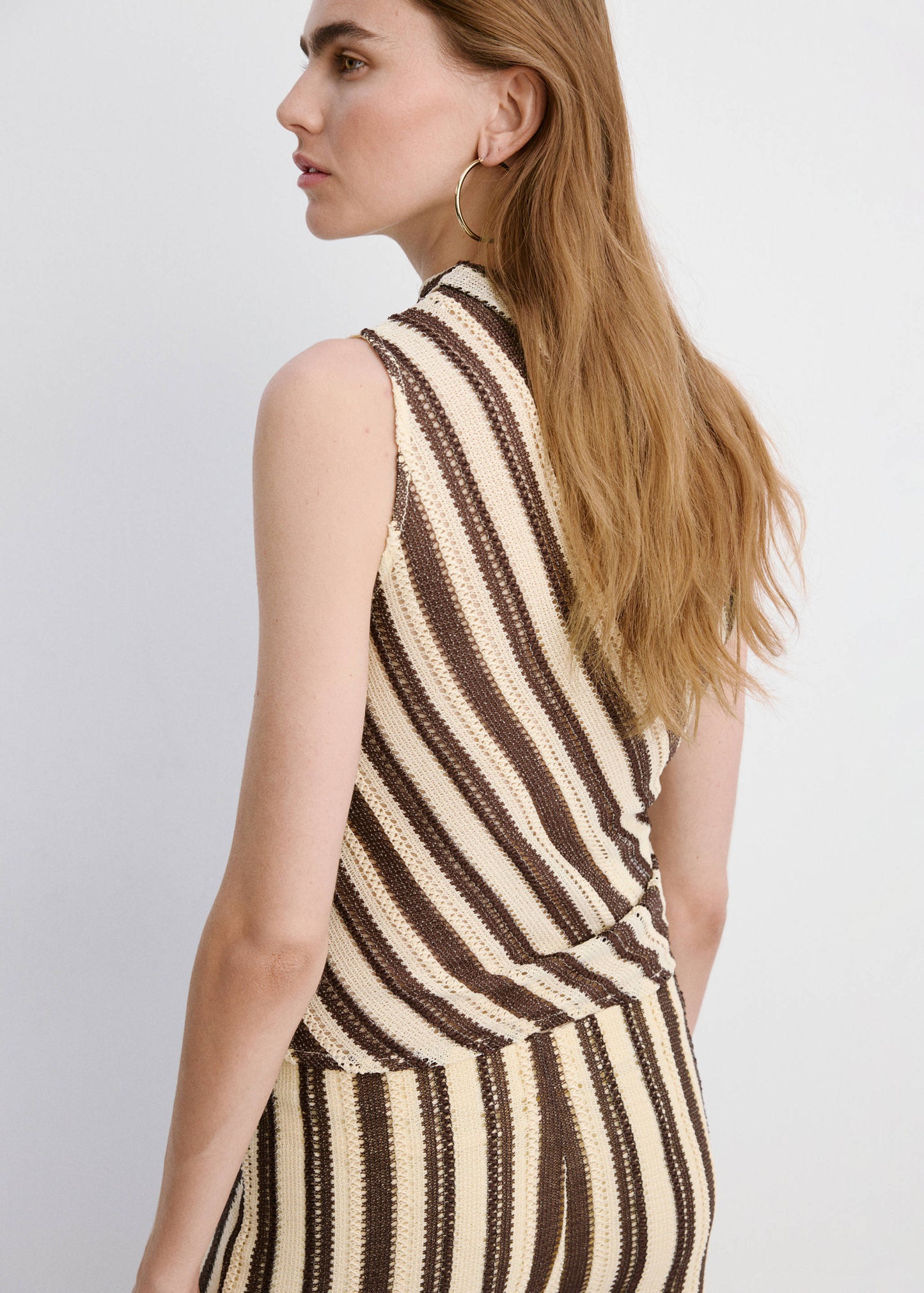 Striped asymmetrical top