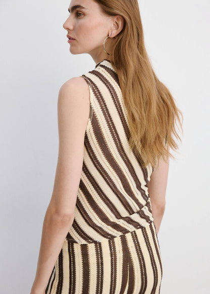 Striped asymmetrical top