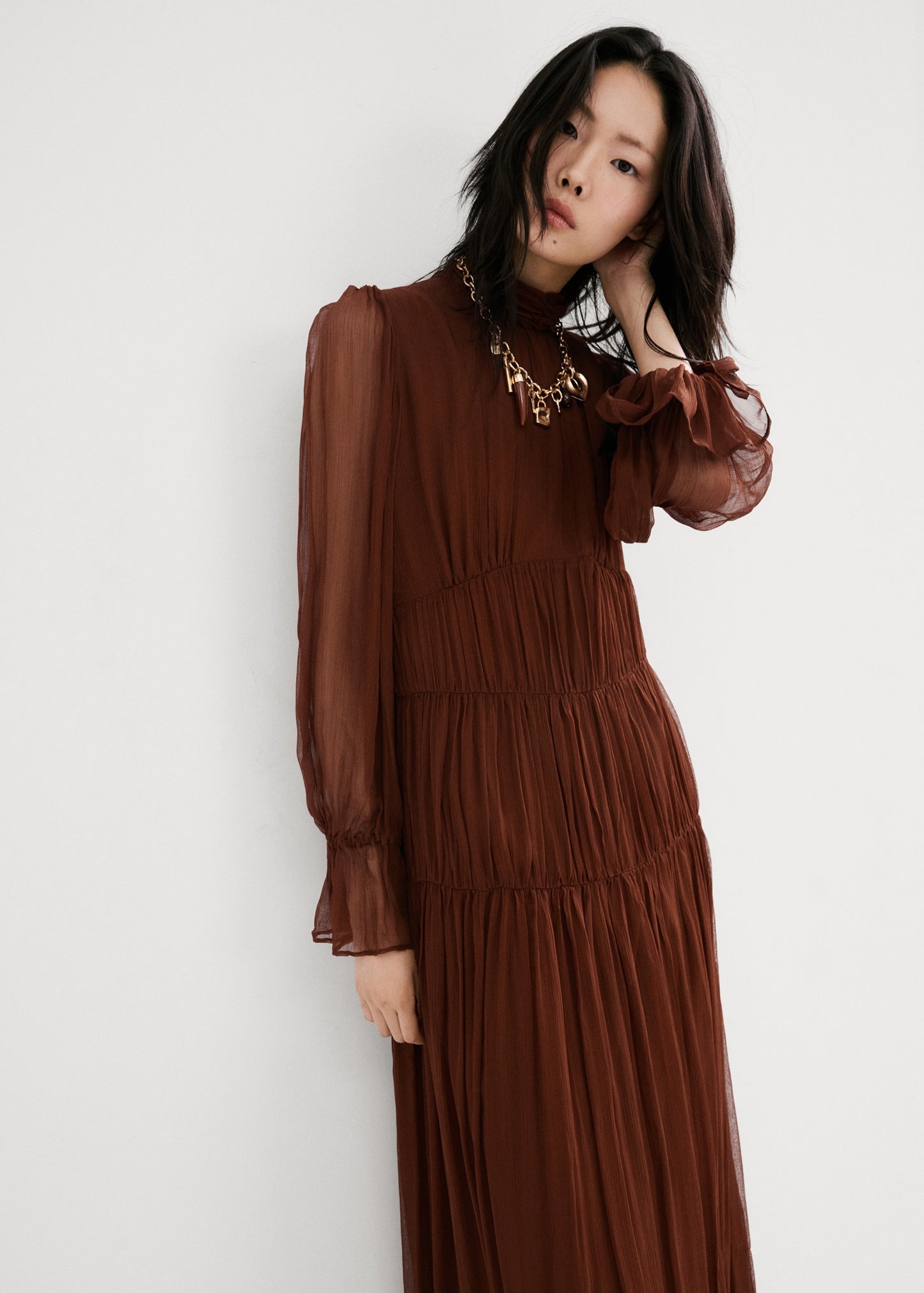 Chiffon panel dress