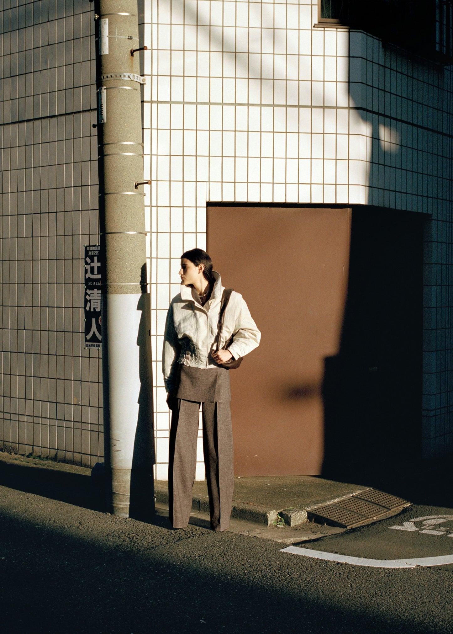 Oversized jacket with gathered waist