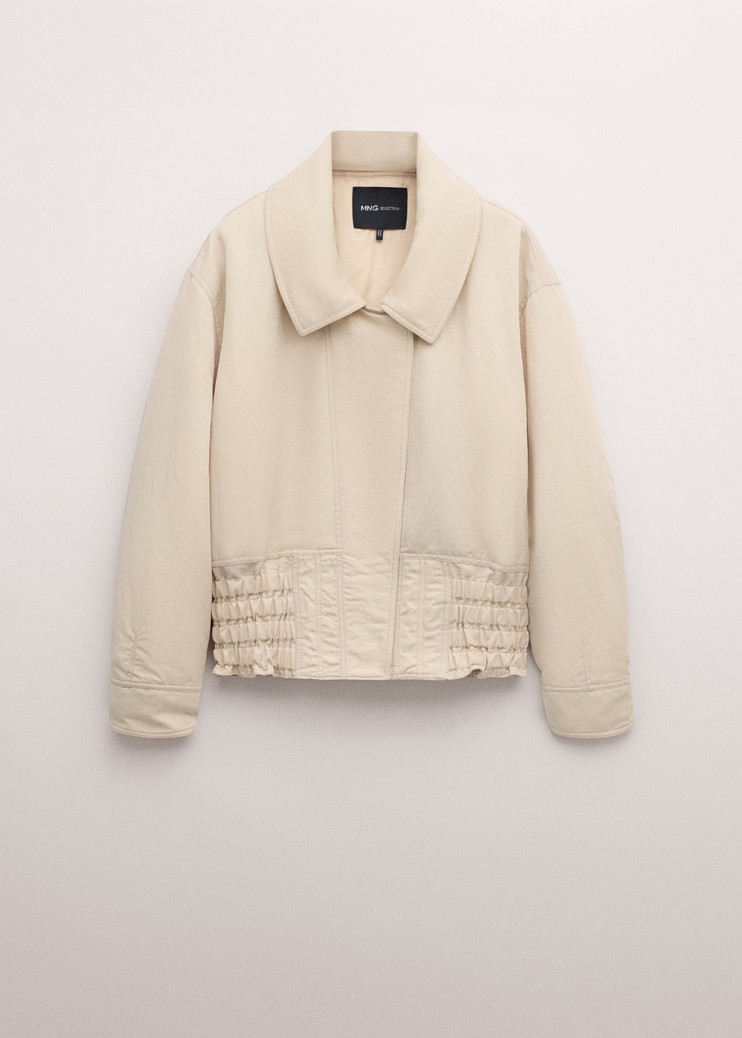 Oversized jacket with gathered waist