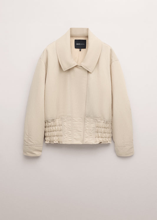 Oversized jacket with gathered waist