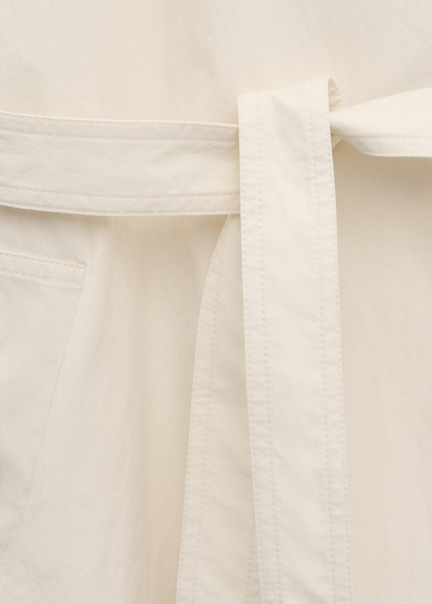 Oversized funnel neck trench coat with belt