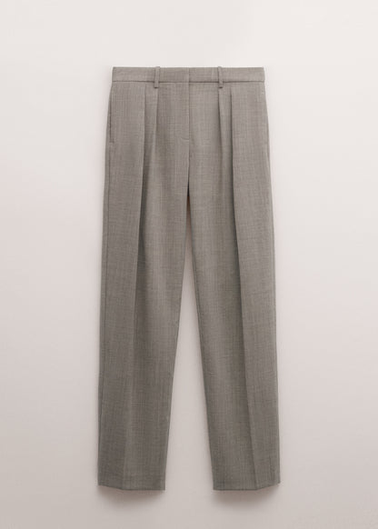 Low-rise wool trousers