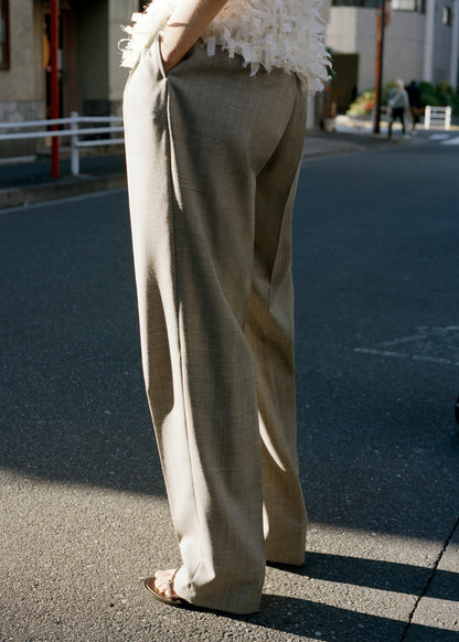 Low-rise wool trousers
