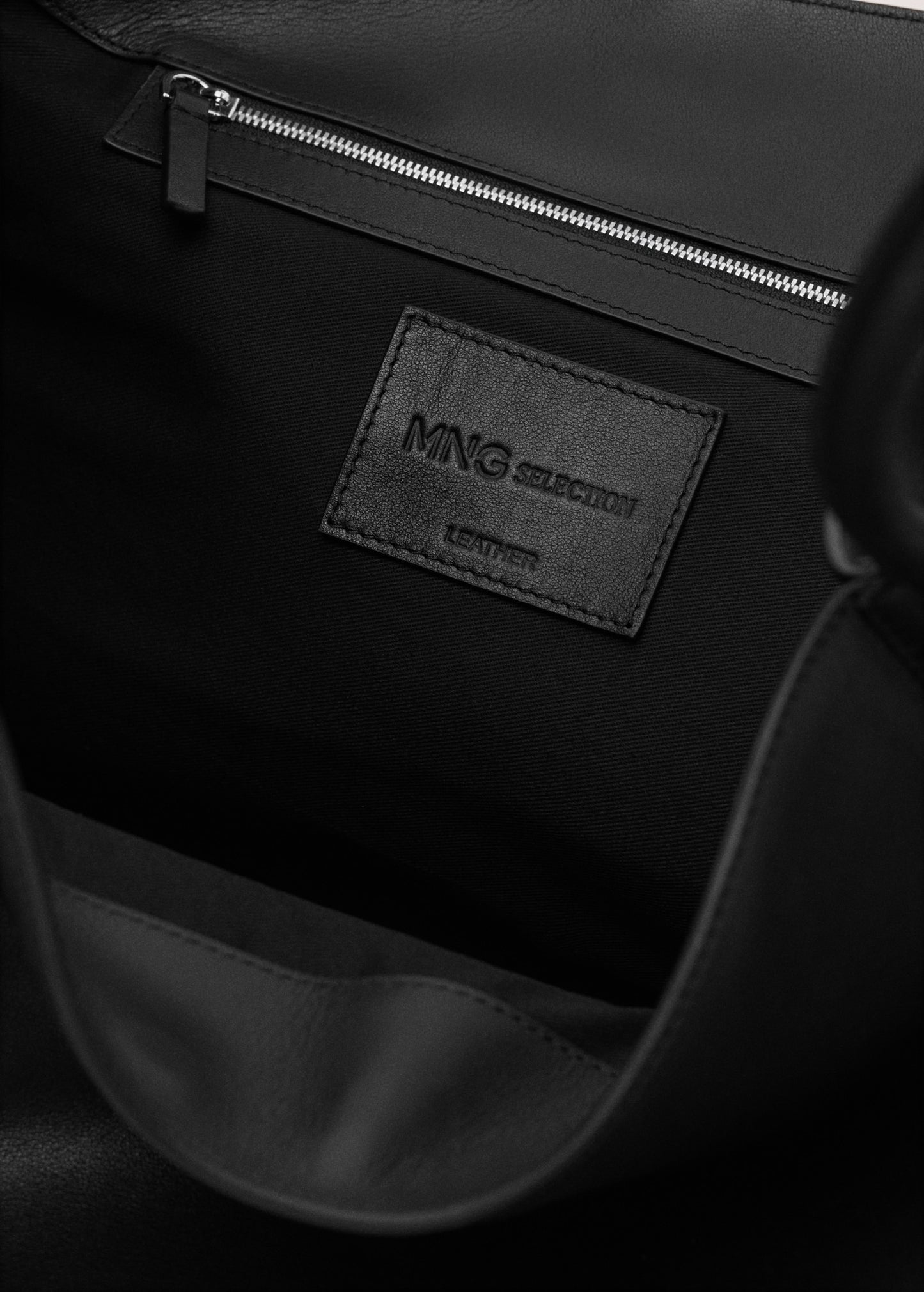 100% leather maxi shopper bag