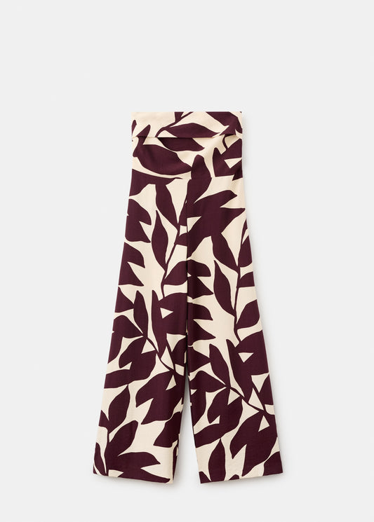 Printed strapless jumpsuit