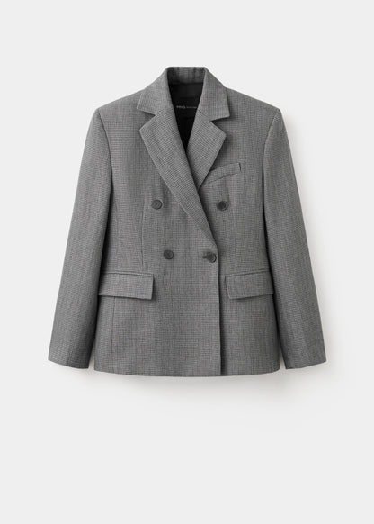 Straight linen blend blazer