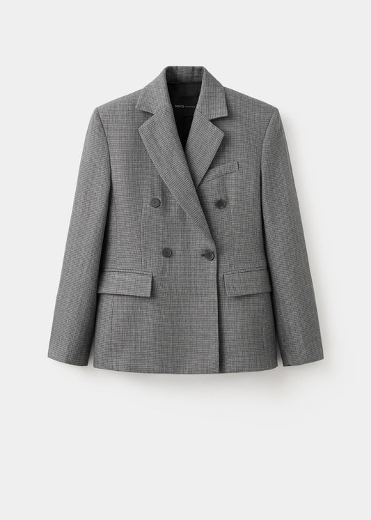 Straight linen blend blazer