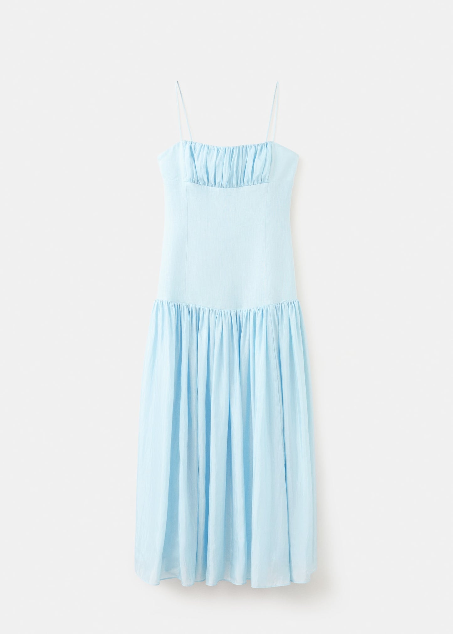 Ruched linen dress