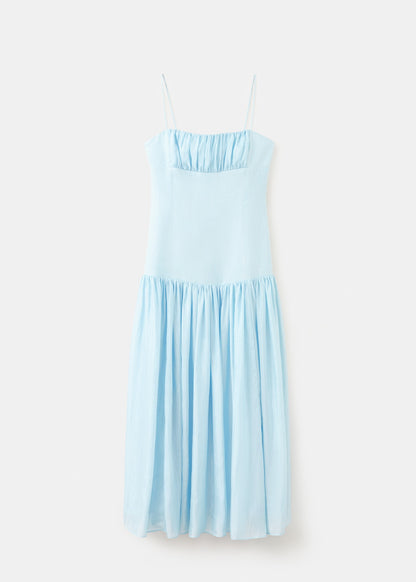 Ruched linen dress