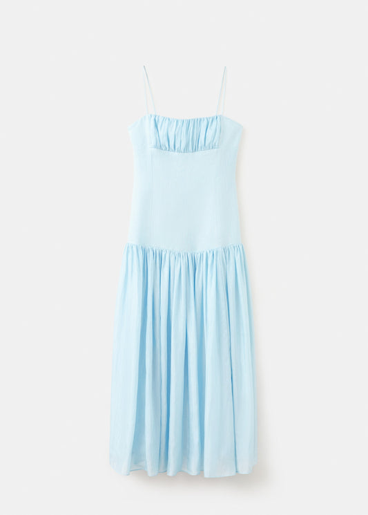 Ruched linen dress