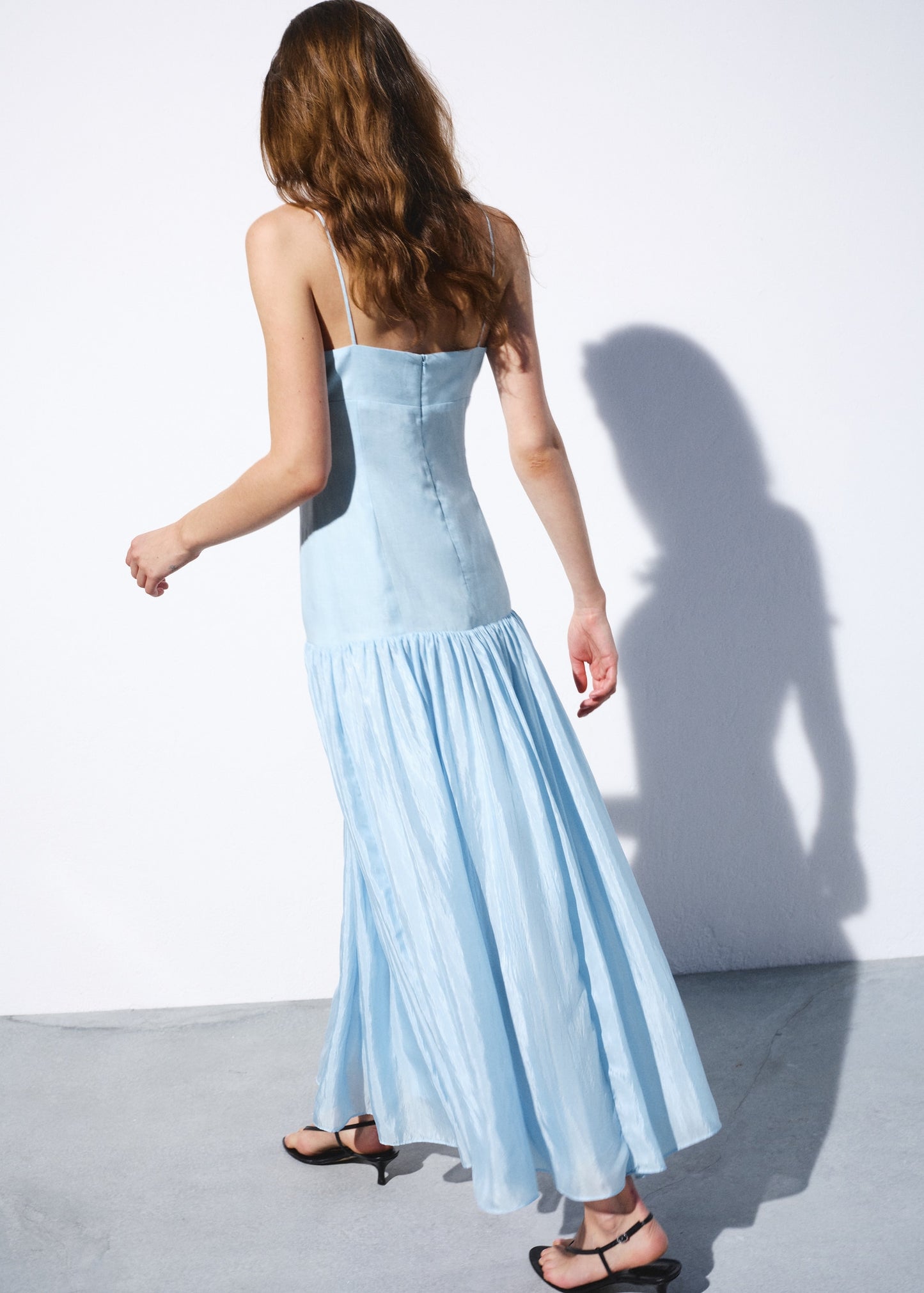 Ruched linen dress