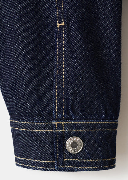 Denim shirt with flap pockets