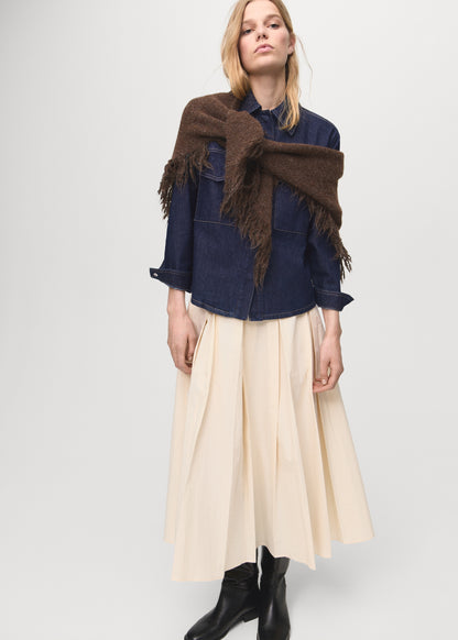 Denim shirt with flap pockets