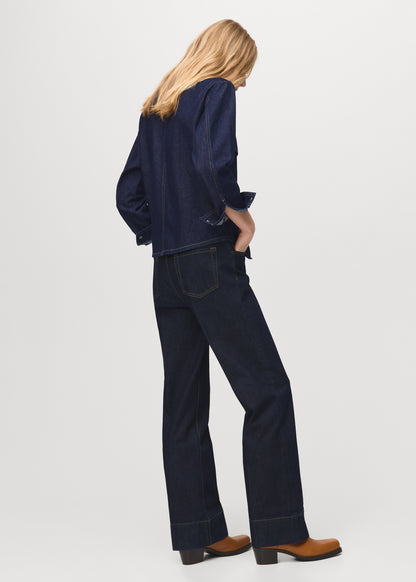 Denim shirt with flap pockets