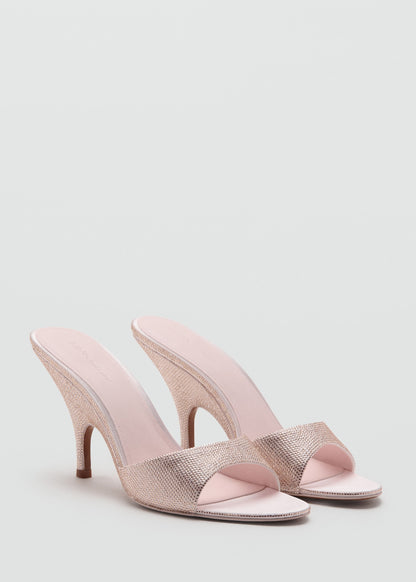 Wedge heeled sandals with rhinestones