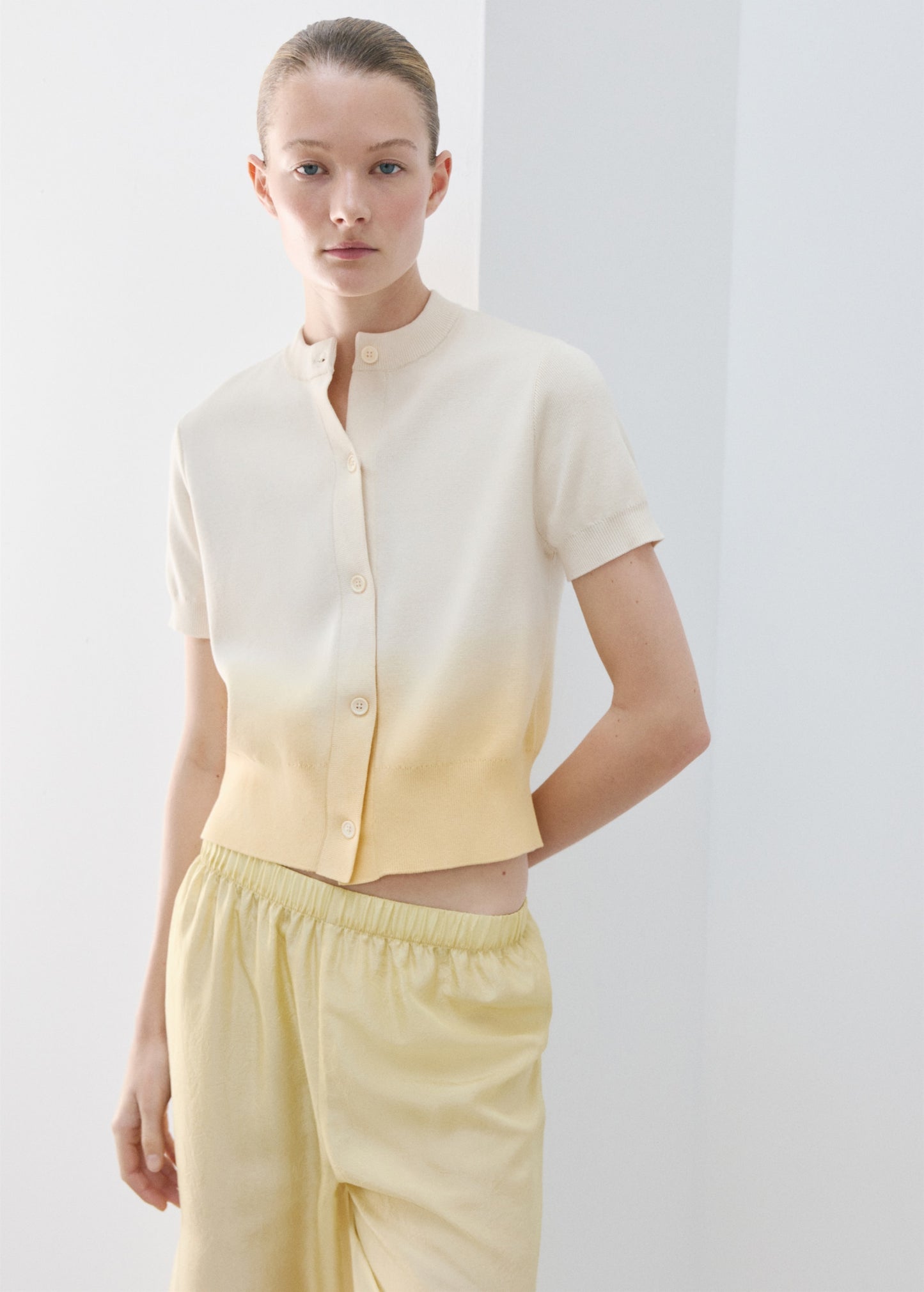 100% cotton gradient cardigan