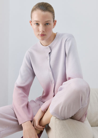 100% cotton gradient cardigan