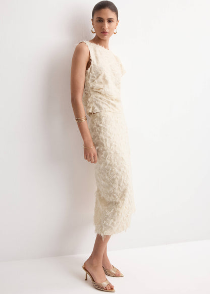 Textured pencil skirt
