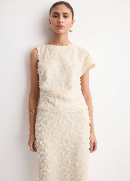 Textured pencil skirt
