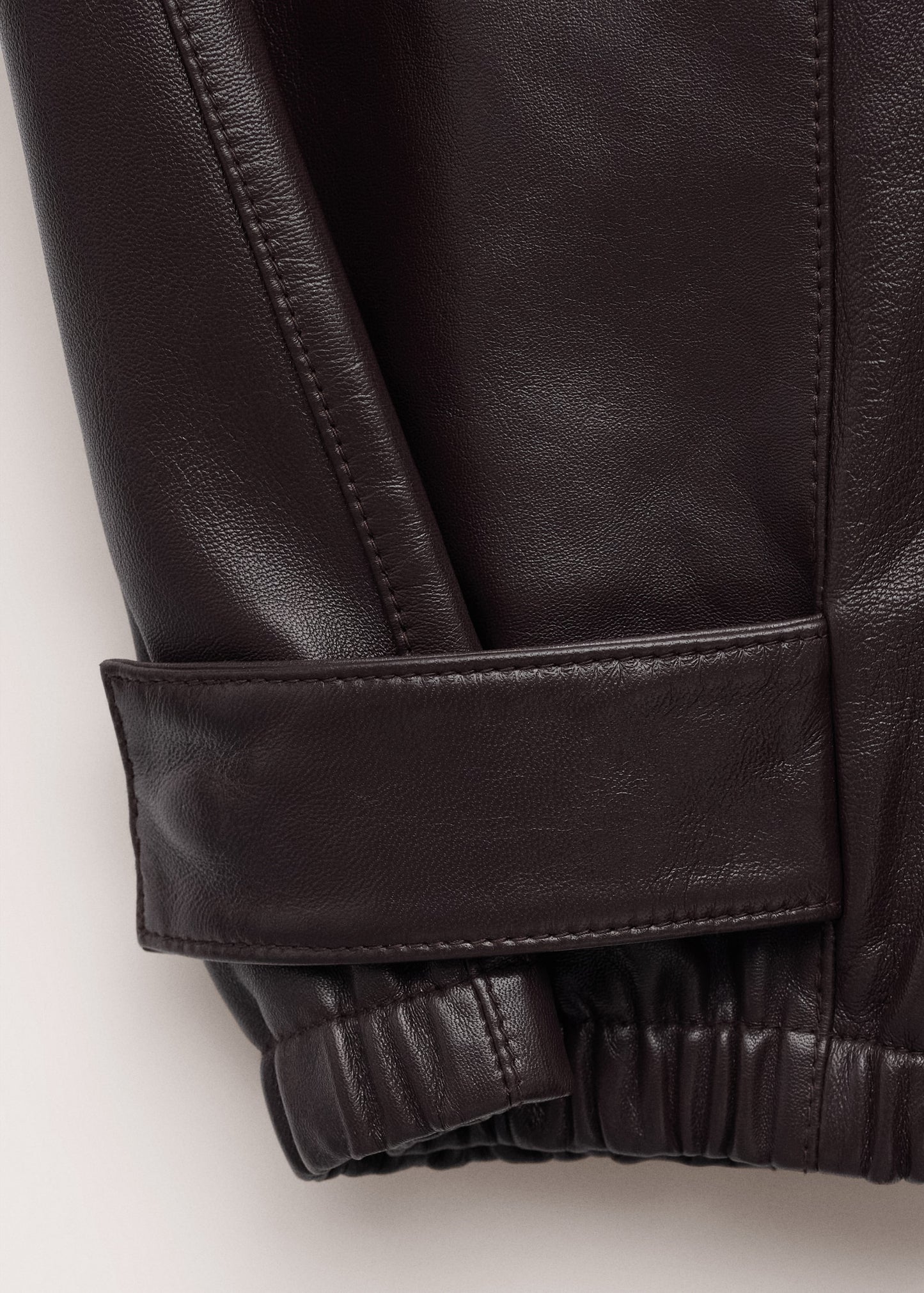 100% leather trousers with buttoned cuffs