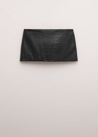 Leather miniskirt with crocodile effect