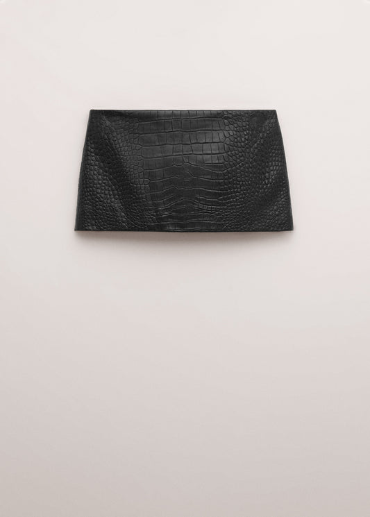 Leather miniskirt with crocodile effect