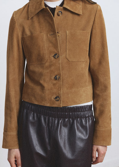 Suede jacket with buttons