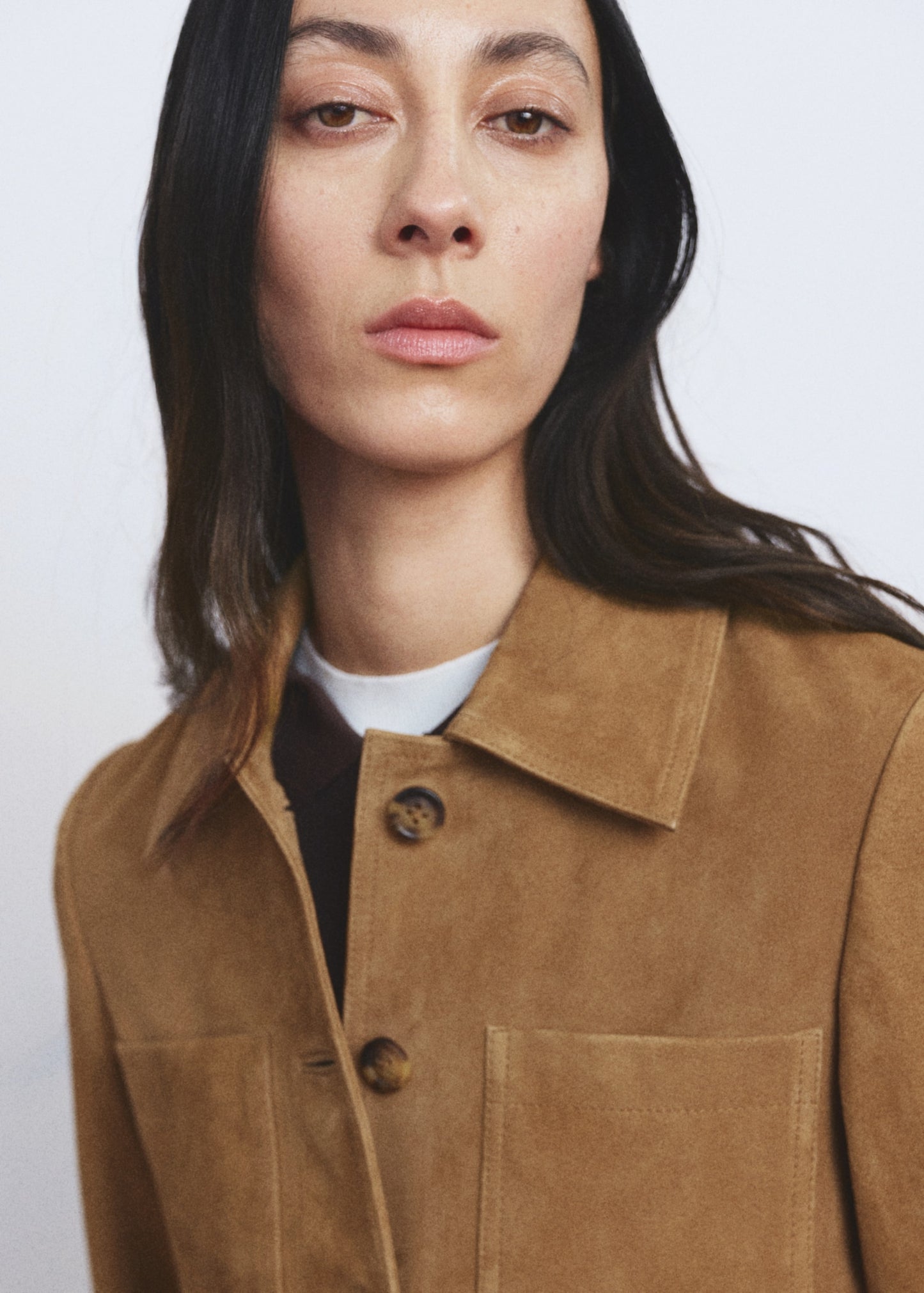 Suede jacket with buttons