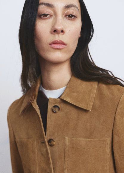 Suede jacket with buttons