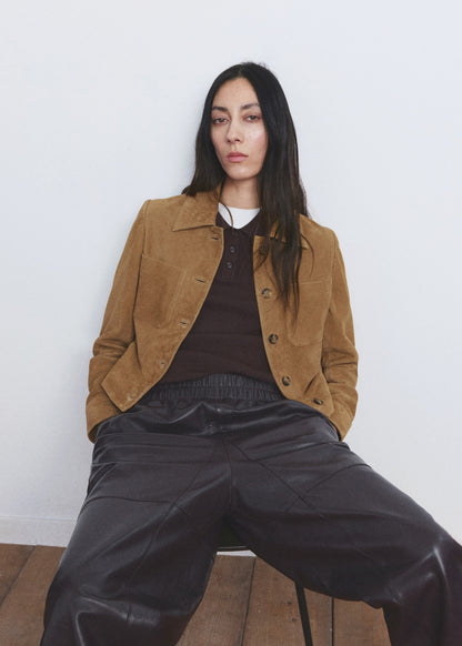 Suede jacket with buttons