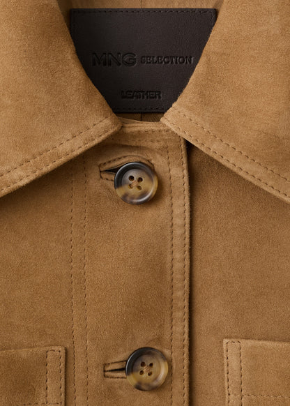 Suede jacket with buttons