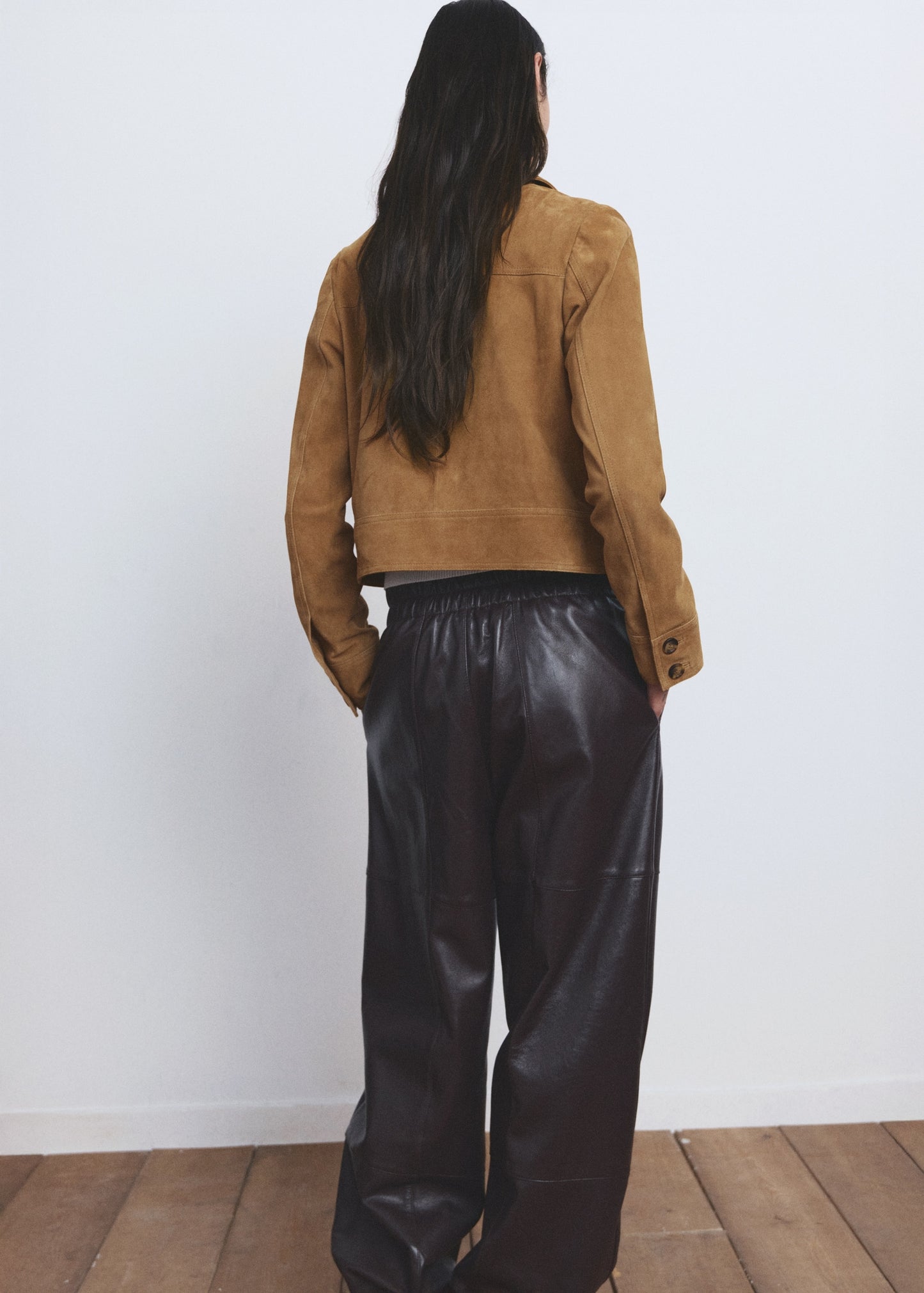 Suede jacket with buttons