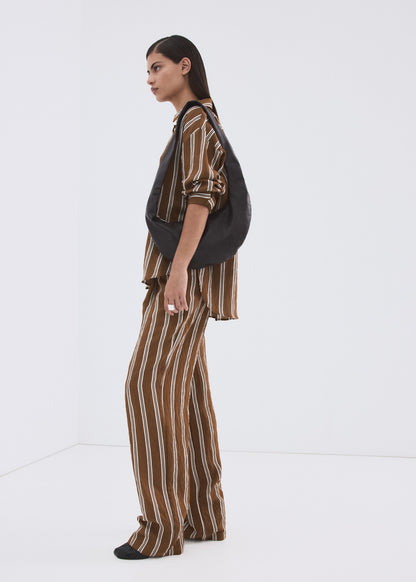Pleated striped trousers