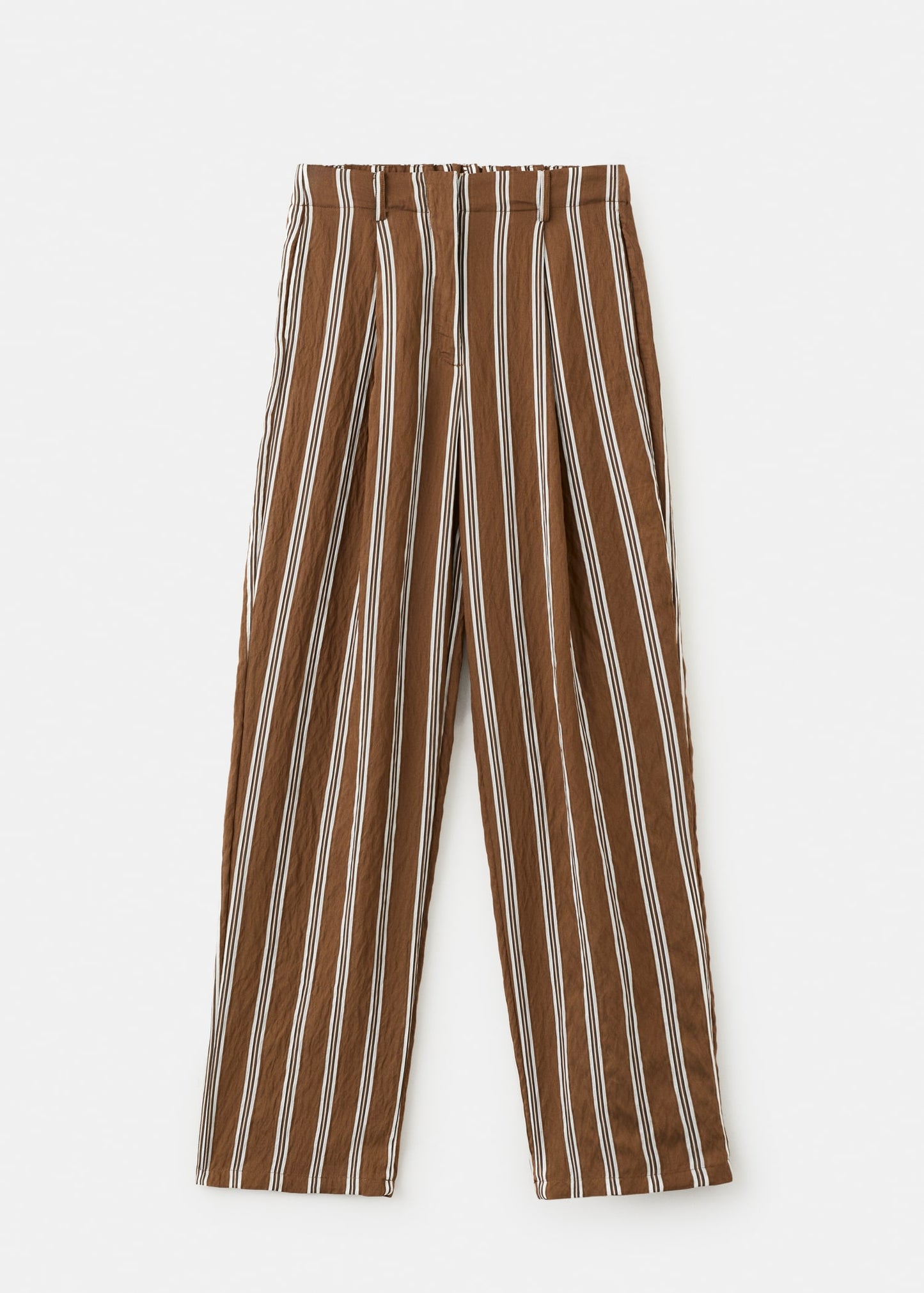 Pleated striped trousers