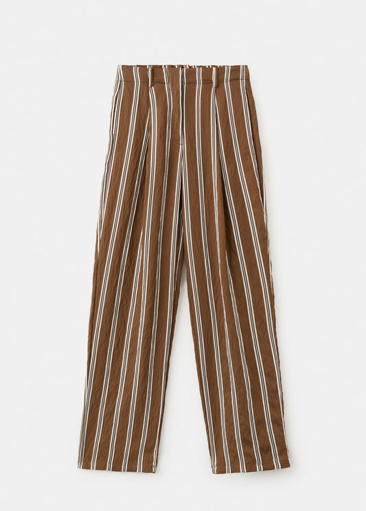Pleated striped trousers