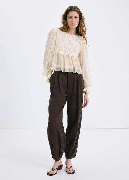 Lace contrast shirt