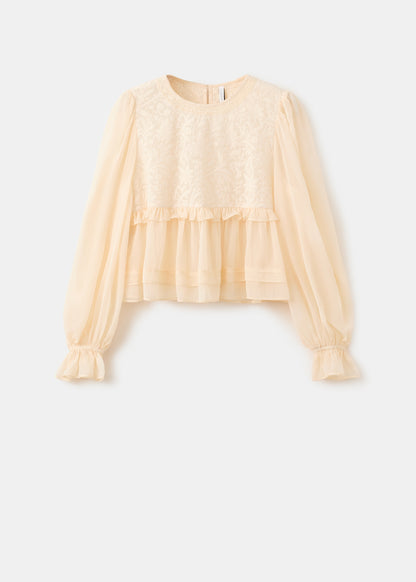 Lace contrast shirt