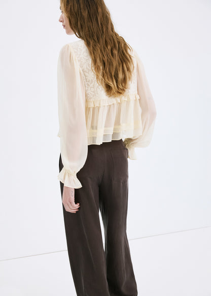 Lace contrast shirt