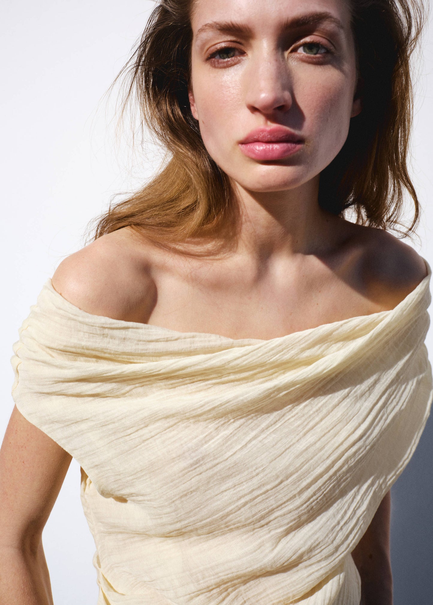 Draped asymmetrical blouse