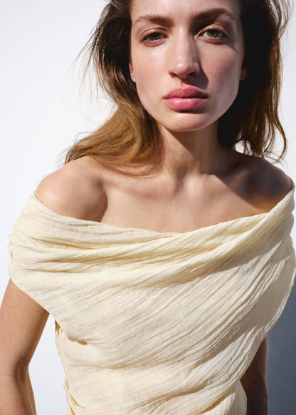 Draped asymmetrical blouse