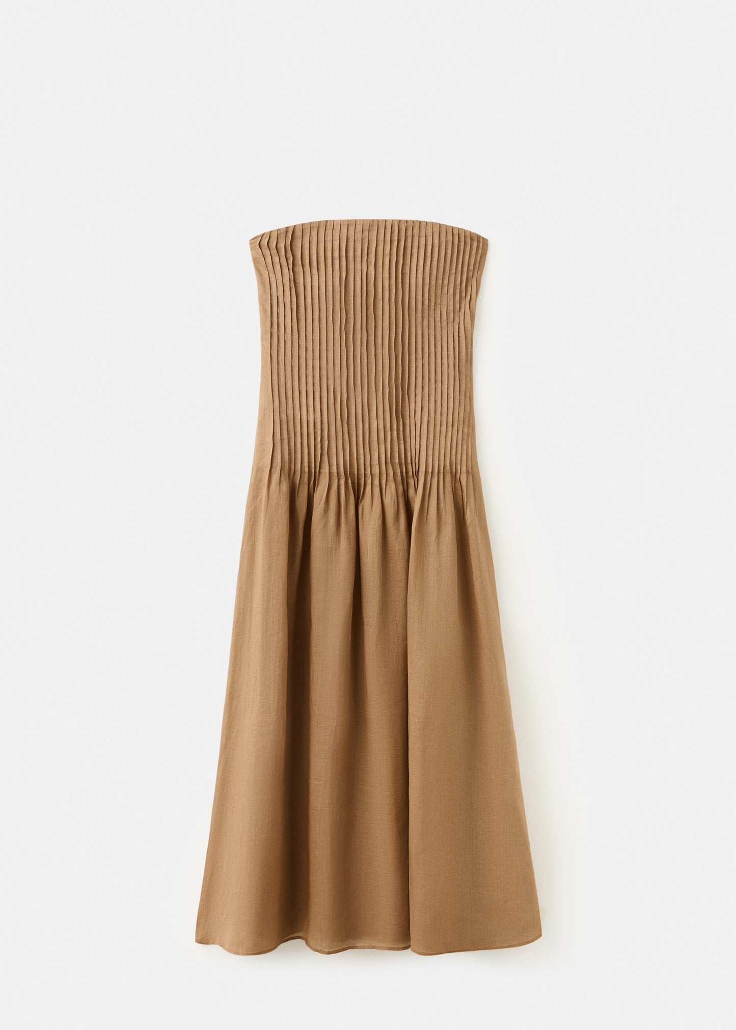 100% ramie dress with pleated body