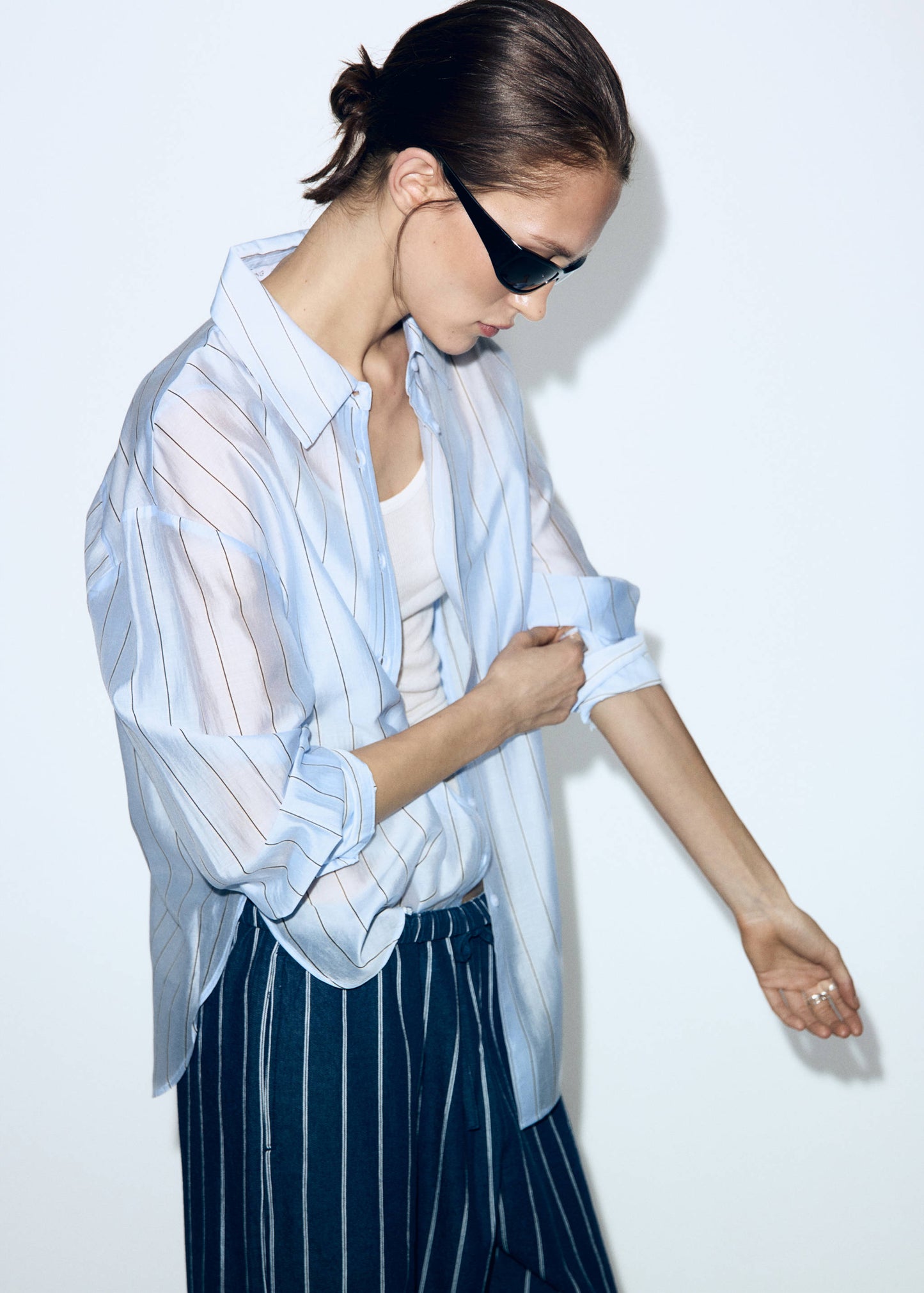 Striped lyocell shirt