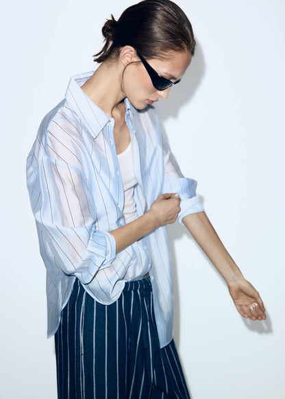 Striped lyocell shirt