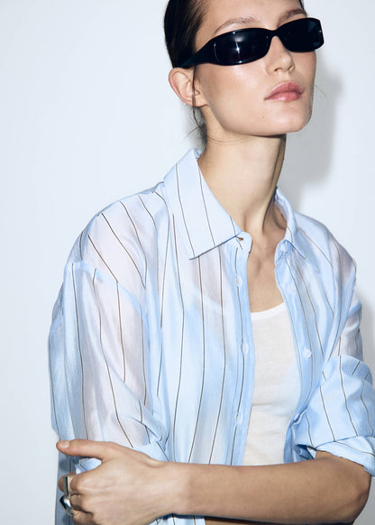 Striped lyocell shirt