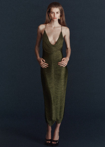 Fringed dress with low back